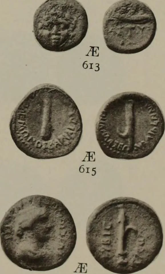 An illustration from Numismata graeca; Greek coin-types, classified for immediate identification, 1910, leaf 376