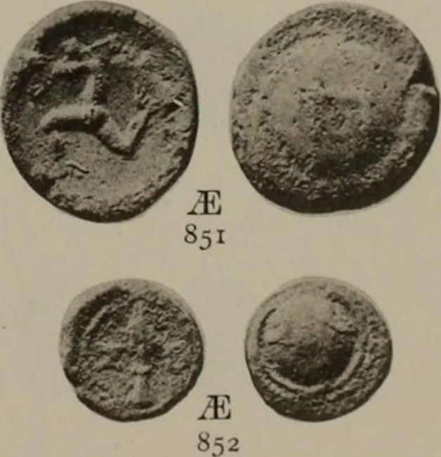 An illustration from Numismata graeca; Greek coin-types, classified for immediate identification, 1910, leaf 384