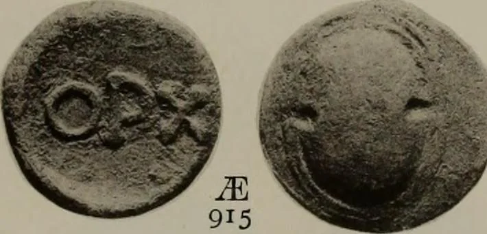 An illustration from Numismata graeca; Greek coin-types, classified for immediate identification, 1910, leaf 388