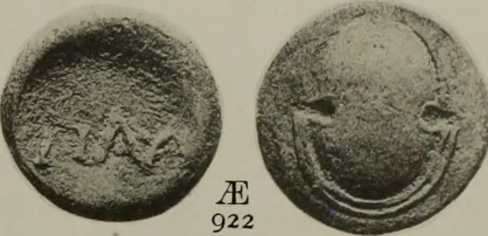 An illustration from Numismata graeca; Greek coin-types, classified for immediate identification, 1910, leaf 388