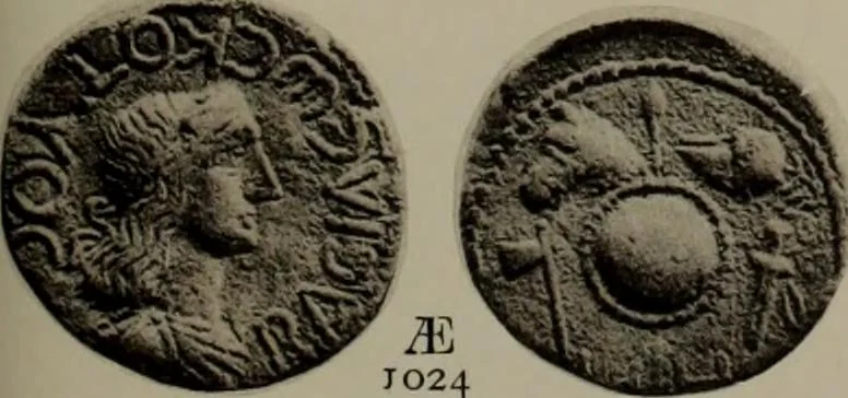 An illustration from Numismata graeca; Greek coin-types, classified for immediate identification, 1910, leaf 396