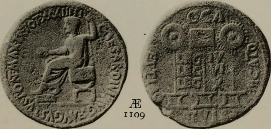 An illustration from Numismata graeca; Greek coin-types, classified for immediate identification, 1910, leaf 398