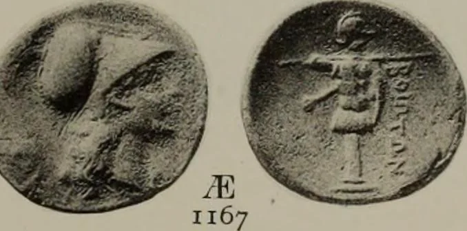 An illustration from Numismata graeca; Greek coin-types, classified for immediate identification, 1910, leaf 400