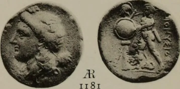 An illustration from Numismata graeca; Greek coin-types, classified for immediate identification, 1910, leaf 400