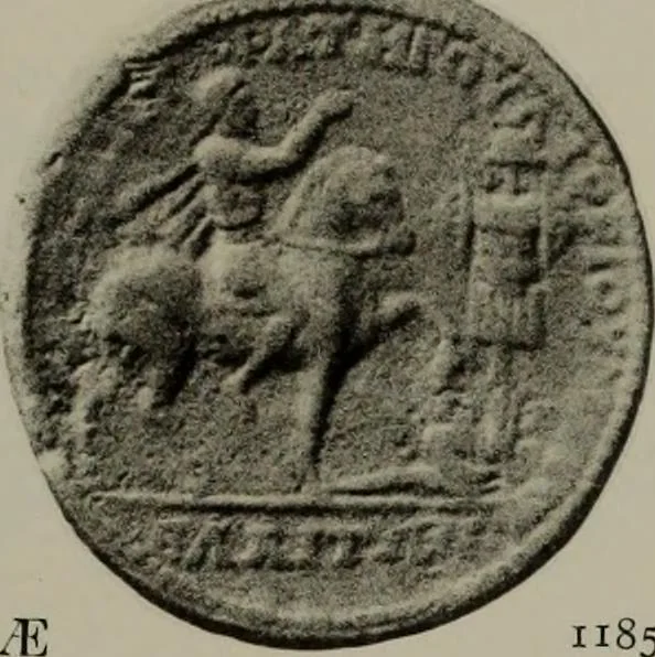 An illustration from Numismata graeca; Greek coin-types, classified for immediate identification, 1910, leaf 402