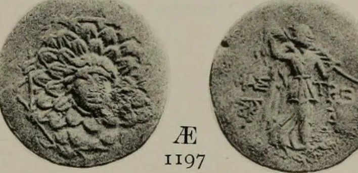 An illustration from Numismata graeca; Greek coin-types, classified for immediate identification, 1910, leaf 402