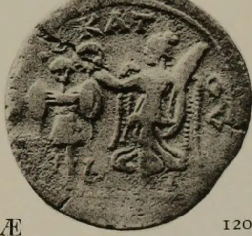 An illustration from Numismata graeca; Greek coin-types, classified for immediate identification, 1910, leaf 402