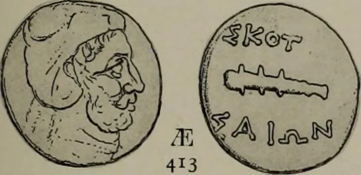An illustration from Numismata graeca; Greek coin-types, classified for immediate identification, 1910, leaf 404