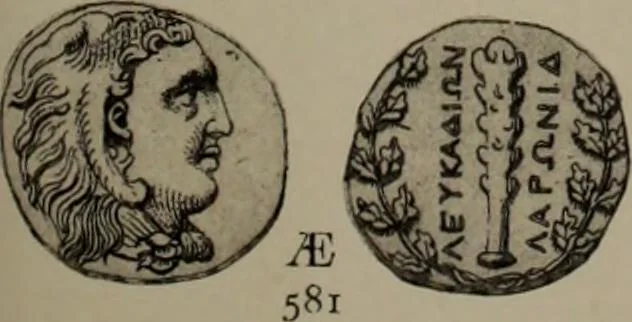 An illustration from Numismata graeca; Greek coin-types, classified for immediate identification, 1910, leaf 404
