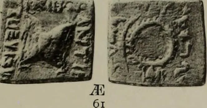 An illustration from Numismata graeca; Greek coin-types, classified for immediate identification, 1910, leaf 582