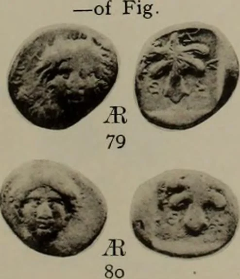 An illustration from Numismata graeca; Greek coin-types, classified for immediate identification, 1910, leaf 582