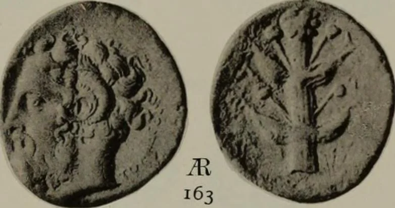 An illustration from Numismata graeca; Greek coin-types, classified for immediate identification, 1910, leaf 586