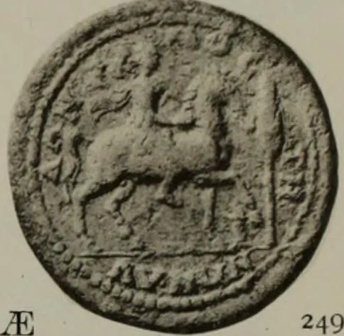 An illustration from Numismata graeca; Greek coin-types, classified for immediate identification, 1910, leaf 590