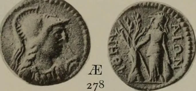 An illustration from Numismata graeca; Greek coin-types, classified for immediate identification, 1910, leaf 592