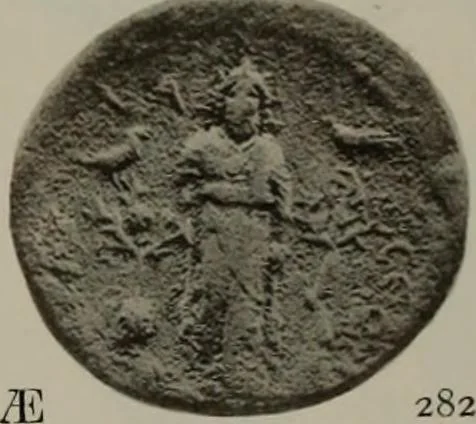 An illustration from Numismata graeca; Greek coin-types, classified for immediate identification, 1910, leaf 592