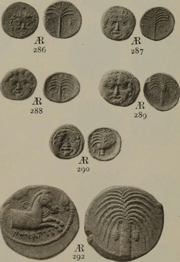 An illustration from Numismata graeca; Greek coin-types, classified for immediate identification, 1910, leaf 592