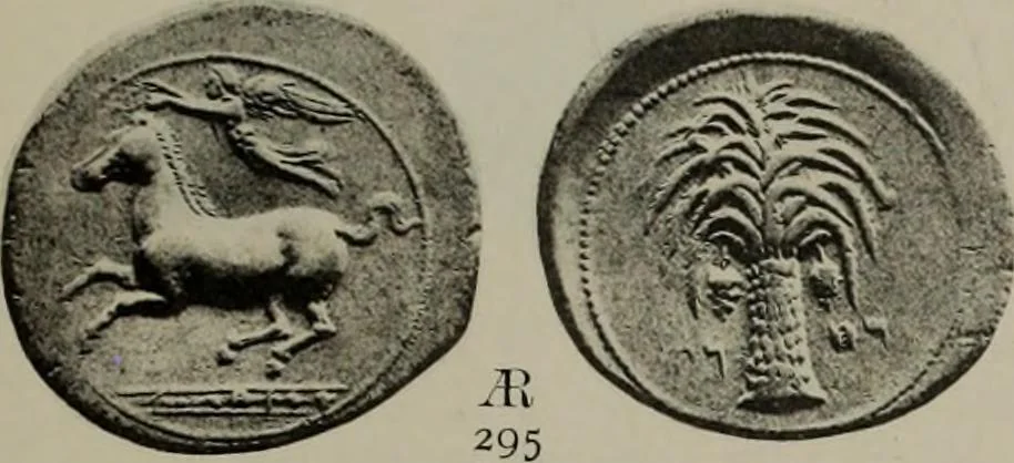 An illustration from Numismata graeca; Greek coin-types, classified for immediate identification, 1910, leaf 594