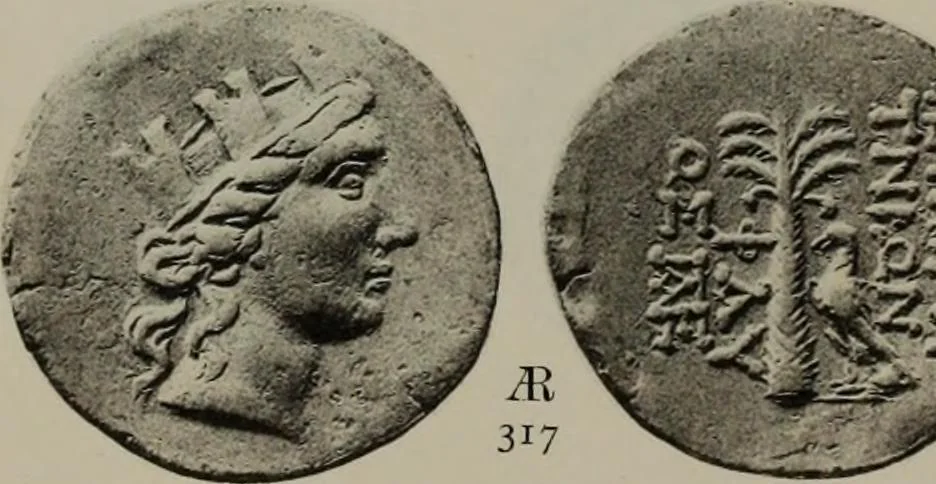 An illustration from Numismata graeca; Greek coin-types, classified for immediate identification, 1910, leaf 594