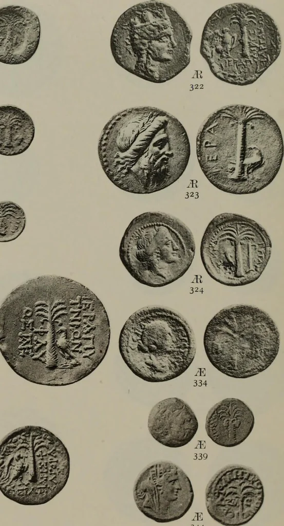 An illustration from Numismata graeca; Greek coin-types, classified for immediate identification, 1910, leaf 594