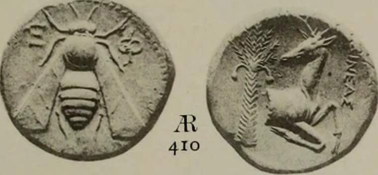 An illustration from Numismata graeca; Greek coin-types, classified for immediate identification, 1910, leaf 600