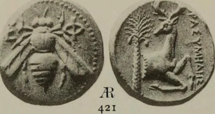 An illustration from Numismata graeca; Greek coin-types, classified for immediate identification, 1910, leaf 600