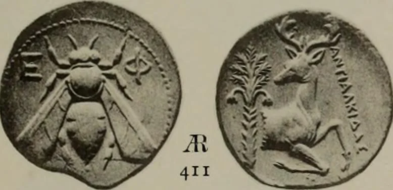 An illustration from Numismata graeca; Greek coin-types, classified for immediate identification, 1910, leaf 600