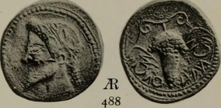 An illustration from Numismata graeca; Greek coin-types, classified for immediate identification, 1910, leaf 602