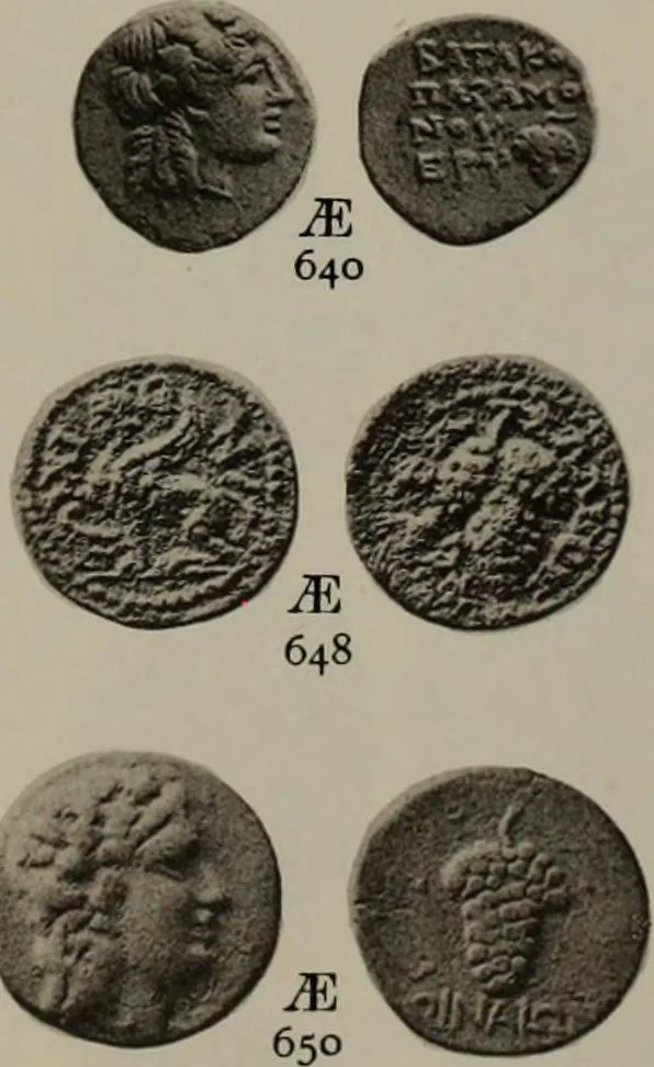 An illustration from Numismata graeca; Greek coin-types, classified for immediate identification, 1910, leaf 606