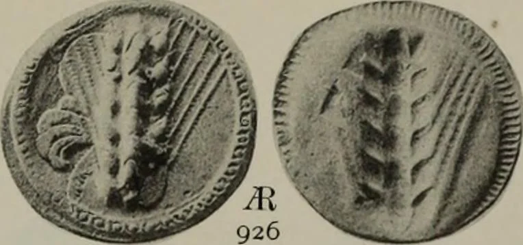 An illustration from Numismata graeca; Greek coin-types, classified for immediate identification, 1910, leaf 616