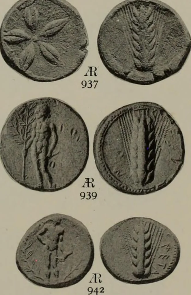 An illustration from Numismata graeca; Greek coin-types, classified for immediate identification, 1910, leaf 616