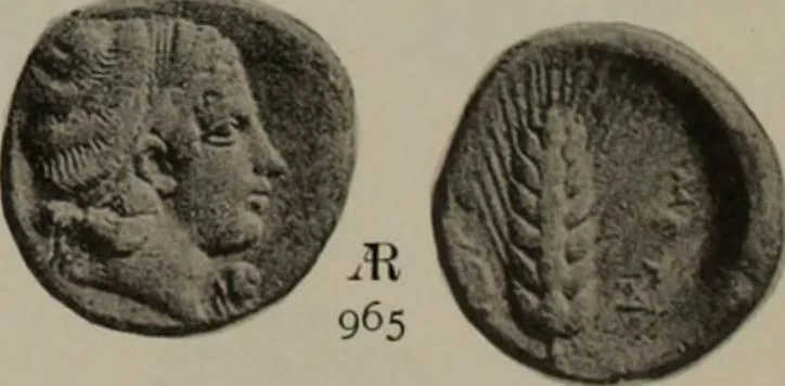 An illustration from Numismata graeca; Greek coin-types, classified for immediate identification, 1910, leaf 616