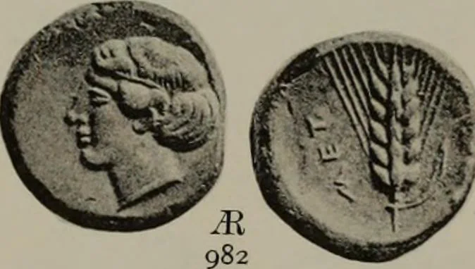 An illustration from Numismata graeca; Greek coin-types, classified for immediate identification, 1910, leaf 618