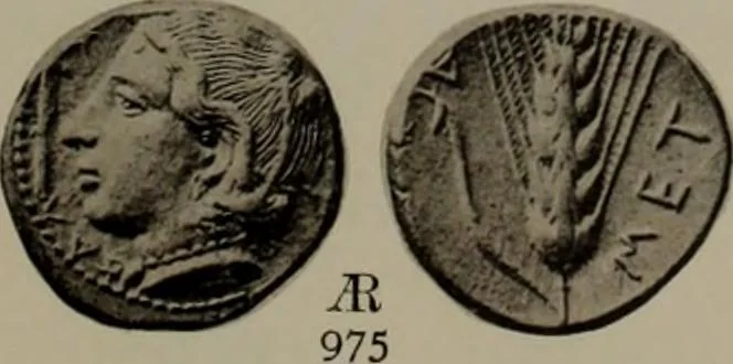 An illustration from Numismata graeca; Greek coin-types, classified for immediate identification, 1910, leaf 618