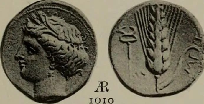 An illustration from Numismata graeca; Greek coin-types, classified for immediate identification, 1910, leaf 620
