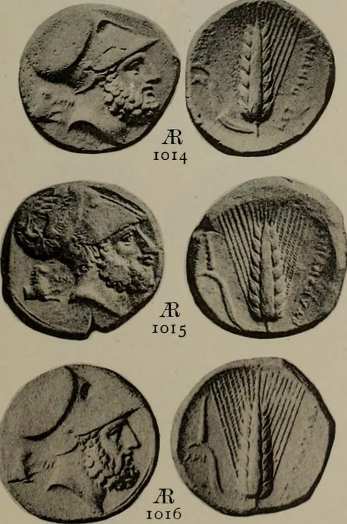 An illustration from Numismata graeca; Greek coin-types, classified for immediate identification, 1910, leaf 620