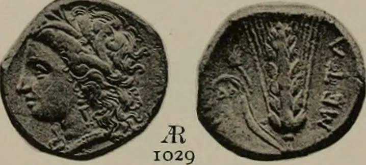 An illustration from Numismata graeca; Greek coin-types, classified for immediate identification, 1910, leaf 620