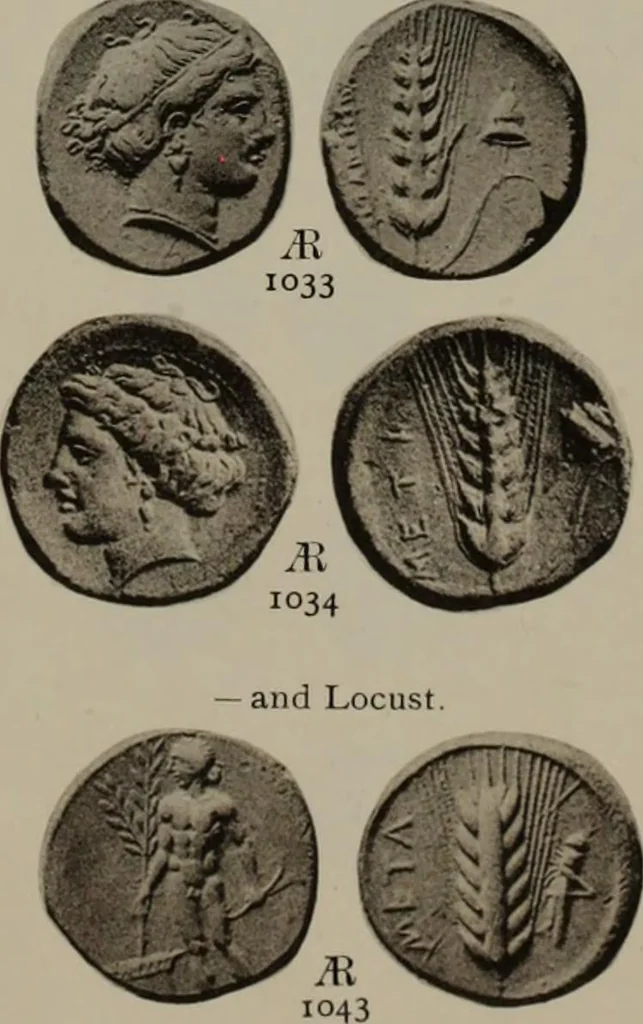 An illustration from Numismata graeca; Greek coin-types, classified for immediate identification, 1910, leaf 620