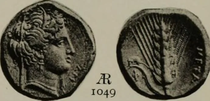 An illustration from Numismata graeca; Greek coin-types, classified for immediate identification, 1910, leaf 620