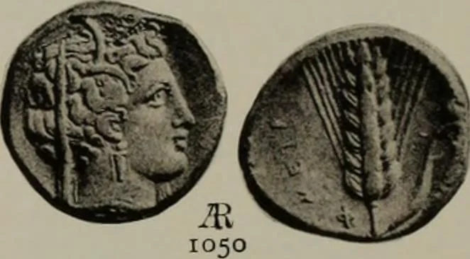 An illustration from Numismata graeca; Greek coin-types, classified for immediate identification, 1910, leaf 620