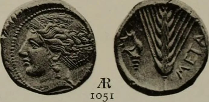 An illustration from Numismata graeca; Greek coin-types, classified for immediate identification, 1910, leaf 620