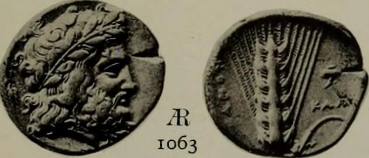 An illustration from Numismata graeca; Greek coin-types, classified for immediate identification, 1910, leaf 622