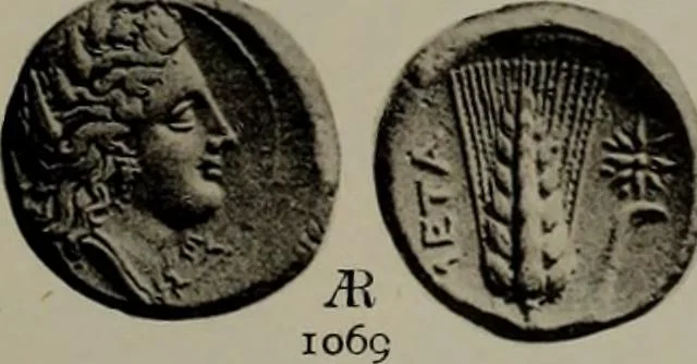 An illustration from Numismata graeca; Greek coin-types, classified for immediate identification, 1910, leaf 622