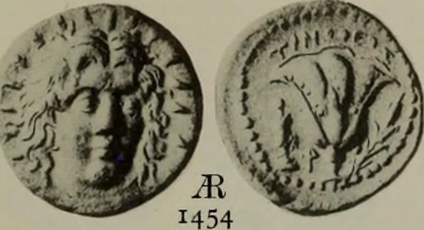 An illustration from Numismata graeca; Greek coin-types, classified for immediate identification, 1910, leaf 630