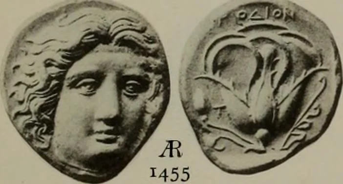 An illustration from Numismata graeca; Greek coin-types, classified for immediate identification, 1910, leaf 630