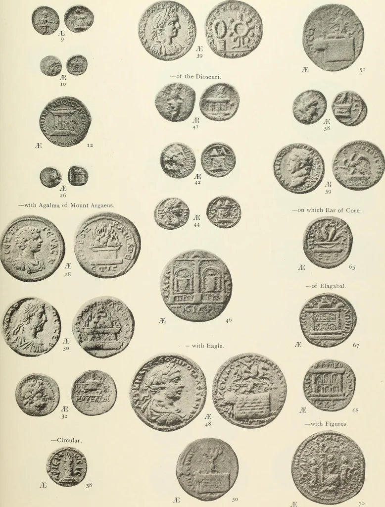 An illustration from Numismata graeca; Greek coin-types, classified for immediate identification, 1910, leaf 126