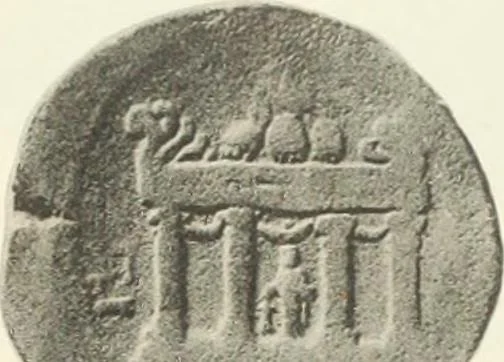 An illustration from Numismata graeca; Greek coin-types, classified for immediate identification, 1910, leaf 128