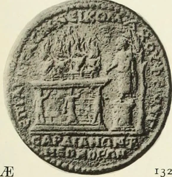 An illustration from Numismata graeca; Greek coin-types, classified for immediate identification, 1910, leaf 130