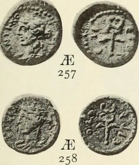 An illustration from Numismata graeca; Greek coin-types, classified for immediate identification, 1910, leaf 134