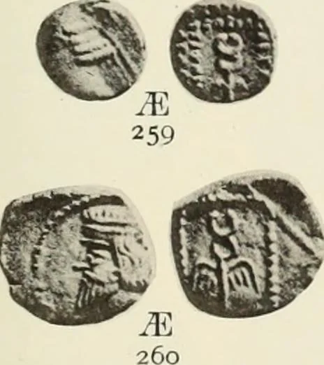 An illustration from Numismata graeca; Greek coin-types, classified for immediate identification, 1910, leaf 134