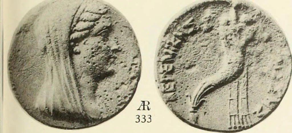 An illustration from Numismata graeca; Greek coin-types, classified for immediate identification, 1910, leaf 136